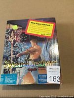 Front view of the boxed PC game Spear of Destiny showing cover art and promotional sticker for New Super CD Pack.