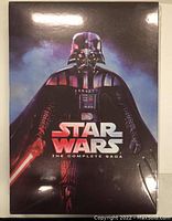 Front view of Star Wars The Complete Saga DVD box featuring Darth Vader.