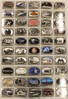 Overview image of set showing 50 of the 100 Upper Deck Historical Moments cards arranged in rows with sepia and black and white historic images