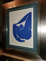 Front view of framed 'Blue Nude' print