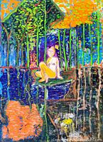 Full-frontal view of the painting showing composition and color palette