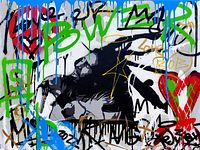 Front view of the full canvas showing composition, color balance and overall condition