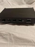 Front view of B. Rich SS-4 Speaker Selection Switch showing four speaker selection buttons labeled A, B, C, D and amplifier protection label.