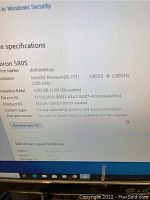 Computer screen showing Windows system information for Dell Inspiron 580S with Intel Pentium G6950 2.80GHz processor, 4GB RAM, Windows 10 Home installed.