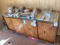 Front view of buffet with all three sliding doors closed