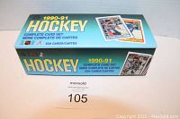 Factory set box for 1990-91 OPC Hockey complete card set with 528 cards, showing box artwork and label.