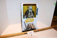 Star Wars Enfys Nest large figurine in original packaging with visible ruler for size reference
