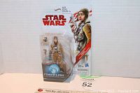 Front view of boxed Paige Resistance Gunner action figure from Star Wars by Hasbro, sealed in clear blister pack with cardboard backing.