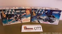 Both MPC Star Wars vintage model kits in original boxes: Luke Skywalker X-Wing Fighter and Darth Vader TIE Fighter