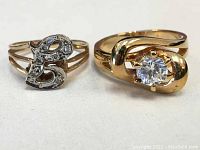 Two rings side by side on white background