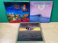 Photo showing all three volumes of The Album Cover Album on a green background.