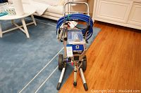 Full front view of sprayer and cart