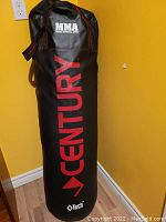 Front view of Century MMA boxing bag with visible brand and logos.