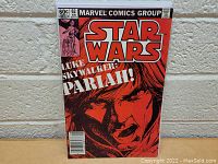 Front cover of Star Wars comic issue 62 showing Luke Skywalker with red background.