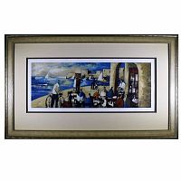 Front view of the framed lithograph showing the full artwork, matting, and frame in good optical condition.