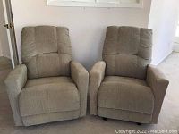 Front view of both recliners side by side