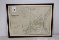 Full view of framed map showing entire north side of Phoenixville