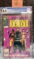 Front view of the CGC slabbed comic showing the 8.5 grade and cover characters
