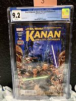 Front view of the slabbed CGC graded comic book Star Wars Kanan The Last Padawan #1 9.2 with full cover art and CGC label visible.