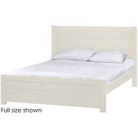 Full view of assembled full size bed frame in cloud finish