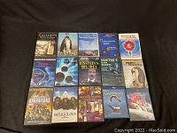 Photo showing 15 documentary and nature DVDs with various titles such as Galileo's Next Big Idea, Life on Earth, Charles Darwin, and others.