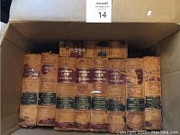 Box with 7 volumes of American Law and Procedure, leather bound, worn condition