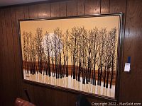 Straight-on view of the framed landscape print showing entire artwork