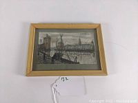 Framed print displaying entire artwork and frame from a distance for perspective.