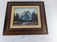 Frontal image of the oil painting in its frame showing the entire artwork and frame.