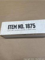 Box top showing item number and manufacturer info.