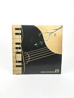 Front view of LP sleeve with artistic piano and guitar design artwork.