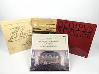 Set of 4 visible LP record sleeves showing Chopin, Tchaikovsky, Schubert, and Stravinsky.