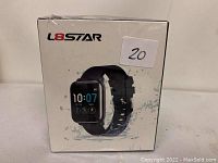 Front view of L8Star fitness tracker box showing the device image and brand name.