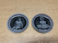 Image showing both Royal Glass collector dishes side by side on a wooden surface.