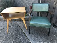 Table and chair side by side, shows overall design and finish