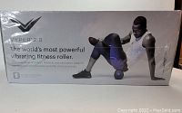 Photo of the boxed Vyper 2.0 vibrating fitness roller showing branding and claims of muscle recovery and improved circulation