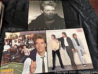 Three 12-inch LP vinyl record album covers shown together: Bryan Adams portrait, Huey Lewis & The News Sports, and Fore! albums.