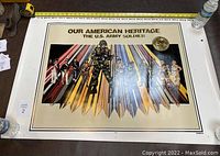 Full view of the large U.S. Army soldier poster showing the embossed medallion and colorful soldier graphics.