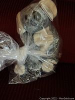 Ty Beanie Baby Eucalyptus plush toy inside clear tied plastic bag showing intact tags and stored condition.
