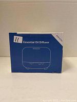 Image of the Aimason Essential Oil Diffuser original blue and white box showing brand and product name.