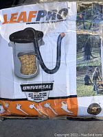 Packaging showing Leaf Pro universal collection system for gas and electric blowers