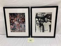 Framed photos displayed side by side with a note showing lot number 79.