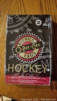 Single sealed wax box of 1993 OPC Premier Hockey cards showing the 25th anniversary OPC Premier logo and NHLPA logo.