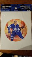 Front view of Frank Mahovlich lithograph with NHL All-Stars limited edition header and protective wrapping