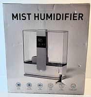 Photo of the mist humidifier box showing the product image, features, and specifications.