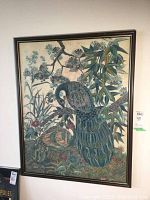 Frontal view of framed batik artwork