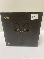 Front view of Aukey Key Series Bluetooth Earbuds original packaging box showing image of earbuds, brand logo, and model information.