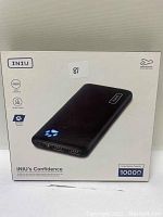 Product packaging for INIU BI-B41 power bank showing brand, model number, and battery capacity of 10000mAh.