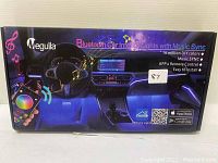 Front of packaging showing product branding, key features such as 16 million colors, music sync, Bluetooth connectivity, app and remote control, and ease of installation.