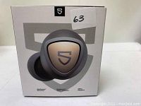 Front of box showing image and brand logo of Soundpeats Sonic wireless earbuds.